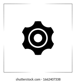 Símbolo del engranaje icono simple en el fondo