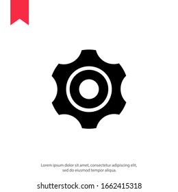 Gear sign simple icon on background