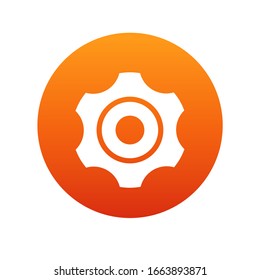 Gear sign simple icon on background