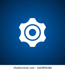 Símbolo del engranaje icono simple en el fondo