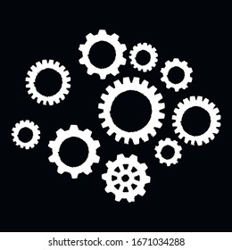 Gear sign simple icon on background