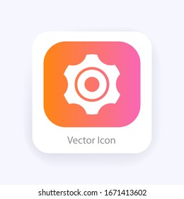 Gear sign simple icon on background