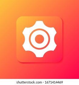 Gear sign simple icon on background