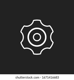 Símbolo del engranaje icono simple en el fondo