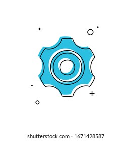 Símbolo del engranaje icono simple en el fondo
