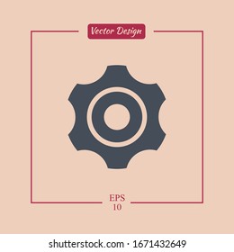 Gear sign simple icon on background