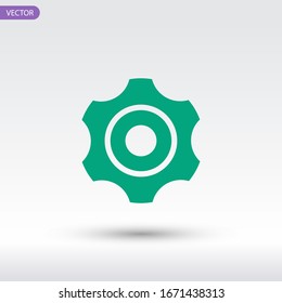 Gear sign simple icon on background
