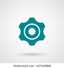 Gear sign simple icon on background