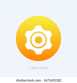 Gear sign simple icon on background