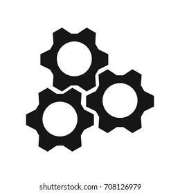 Gear sign. Vector black icon on white background