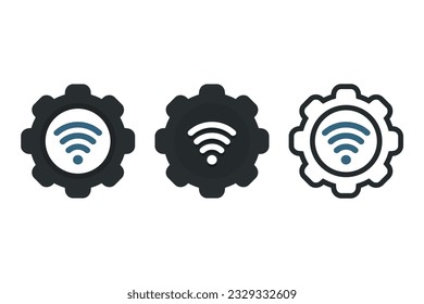 Gear signal wireless icon. illustration vector
