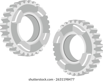 Gear silhouette colored isolated icon on white background. Gear silhouette. Flat design. Settings.