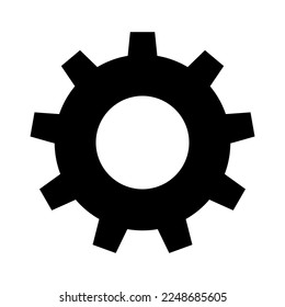 Gear silhouette icon. System icon. Composition. Vector.