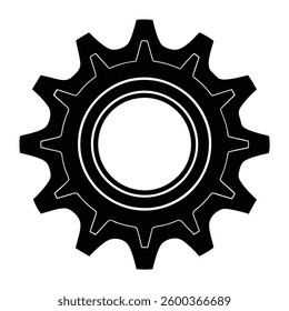 Gear silhouette isolated on white background
