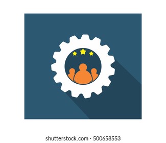 gear silhouette person business company office corporate image vector icon logo
