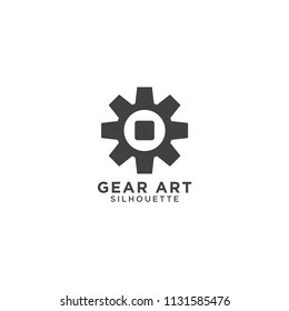 Gear silhouette template vector
