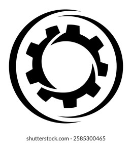 Gear silhouette vector icon,simple minimalist and modern design,isolated on white background,can be for signs or logo
