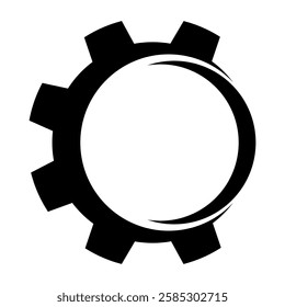 Gear silhouette vector image,isolated on white background,simple and modern concept icon,can be for sign or logo