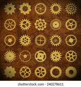 Gear Silhouettes - vector illustration