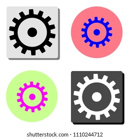 Gear. simple flat vector icon illustration on four different color backgrounds