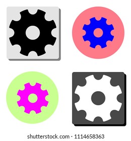 Gear. simple flat vector icon illustration on four different color backgrounds