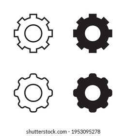 Gear simple icon on white background for web sites and apps