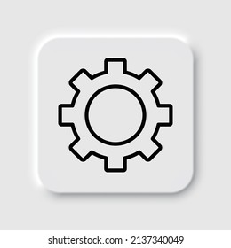 Gear simple icon vector. Flat desing. Neumorphism design.ai