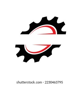 GEAR SIMPLE ILLUSTRATION ICON LOGO DESIGN VECTOR
