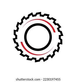GEAR SIMPLE ILLUSTRATION SYMBOL LOGO DESIGN VECTOR