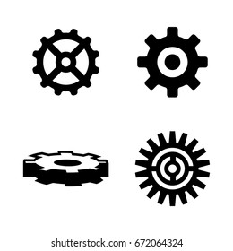Gear. Simple Related Vector Icons Set for Video, Mobile Apps, Web Sites, Print Projects and Your Design. Black Flat Illustration on White Background.