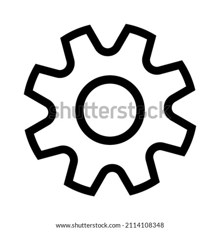 Gear simple setting icon black outline clip art vector image for interface