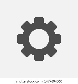 Gear simple vector icon isolated on white background