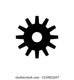 Gear simple vector icon isolated on white background. Settings isolated icon. Gear symbol. Gear tool or button for web application or UI. Trendy flat style. EPS 10