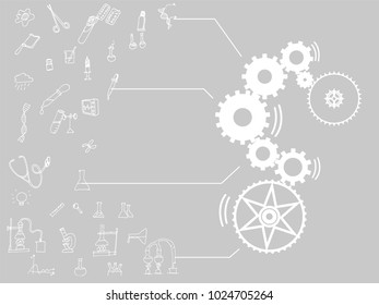 gear and since hand draw icon 