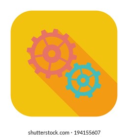 Gear. Single flat color icon. Vector illustration.