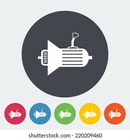 Gear. Single flat icon on the circle. Vector illustration.