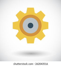Gear. Single flat icon on white background. Vector illustration.