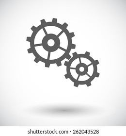 Gear. Single flat icon on white background. Vector illustration.
