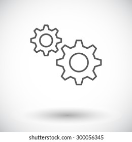 Gear. Single flat icon on white background. Vector illustration.