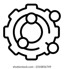 Gear skill level icon outline vector. Personal goal. Learn brain