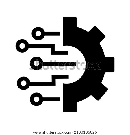 Gear smart ai icon. Simple illustration of gear smart ai vector icon for web design isolated on white background