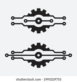 Gear smart Eps icon. Digital tech - vector business logo template concept illustration. Gear electronic factory sign. Cog wheel technology symbol