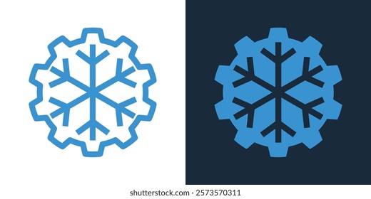 gear snowflake icon logo design abstract vector