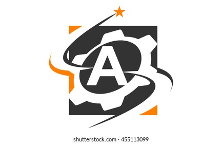 Gear Solution Logo Letter A
