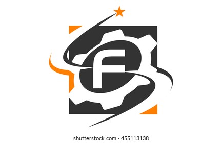 Gear Solution Logo Letter F