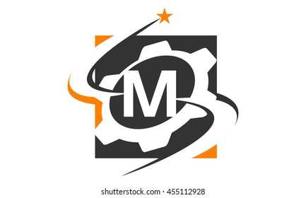 Gear Solution Logo Letter M