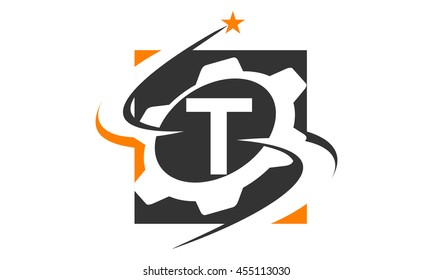 Gear Solution Logo Letter T