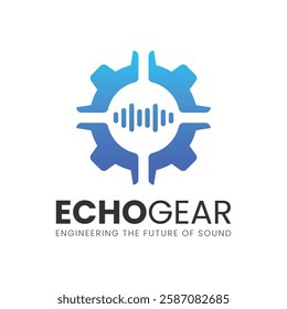 Gear sound logo design template