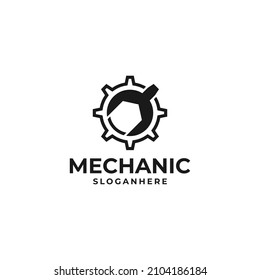 gear and spanner logo design