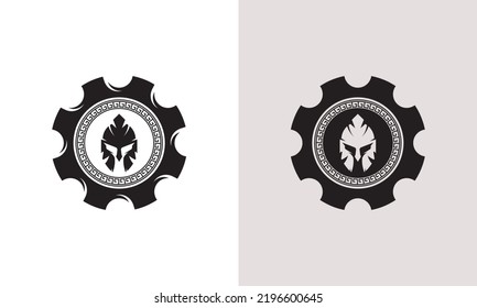 Vektorgrafik von Gladiator-Geber und spartanischen Logos